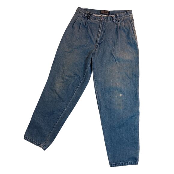 Original Bugle Boy Vintage Jeans 32X29 Blue Fade Pleated Skate Y2K Paint Grunge - Picture 2 of 14